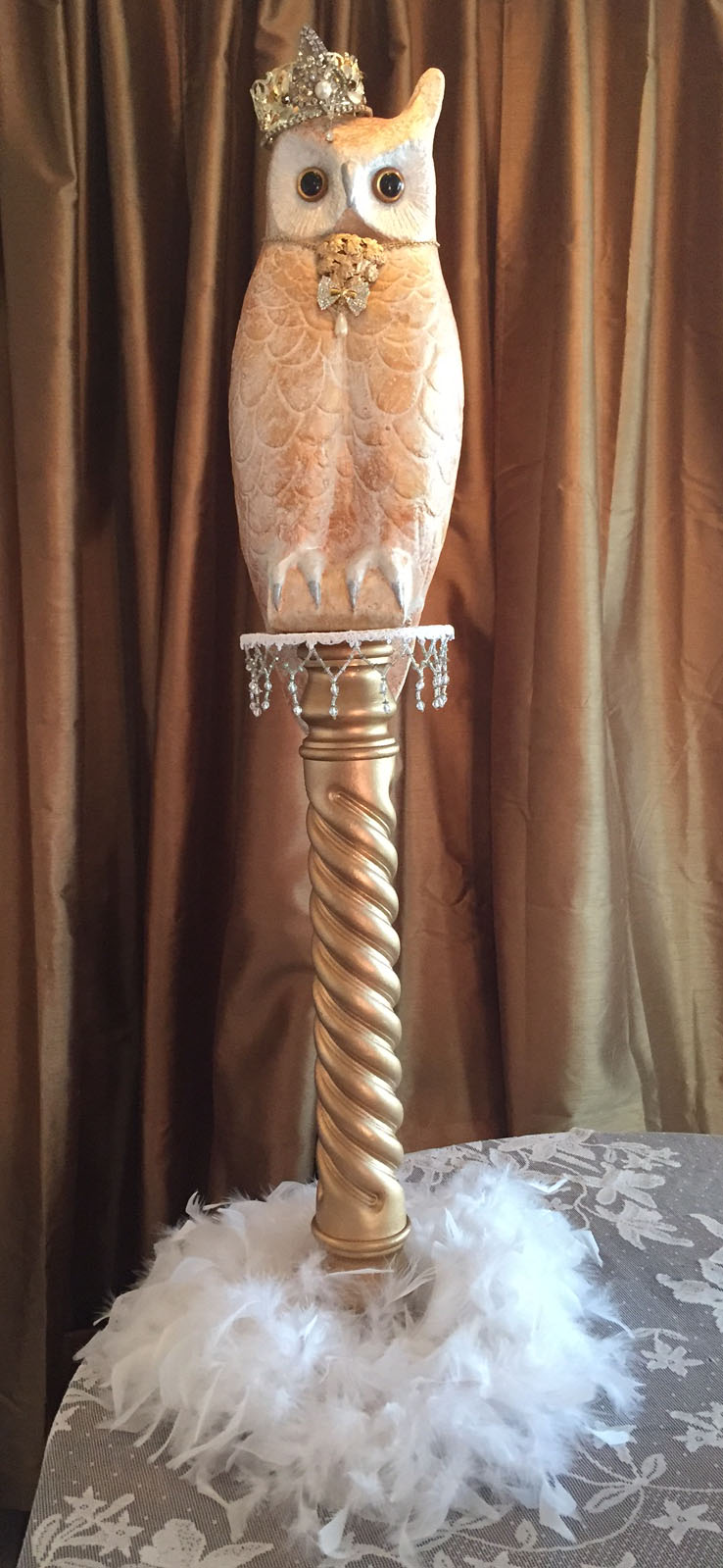 perfectly dreadful sabby chic vintage style halloween decoy owl